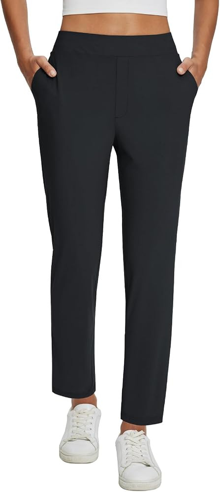 baleaf Womens Business Casual Pants Stretch Travel Pants On Airport with Zipper Pockets Dressy Sl... | Amazon (US)