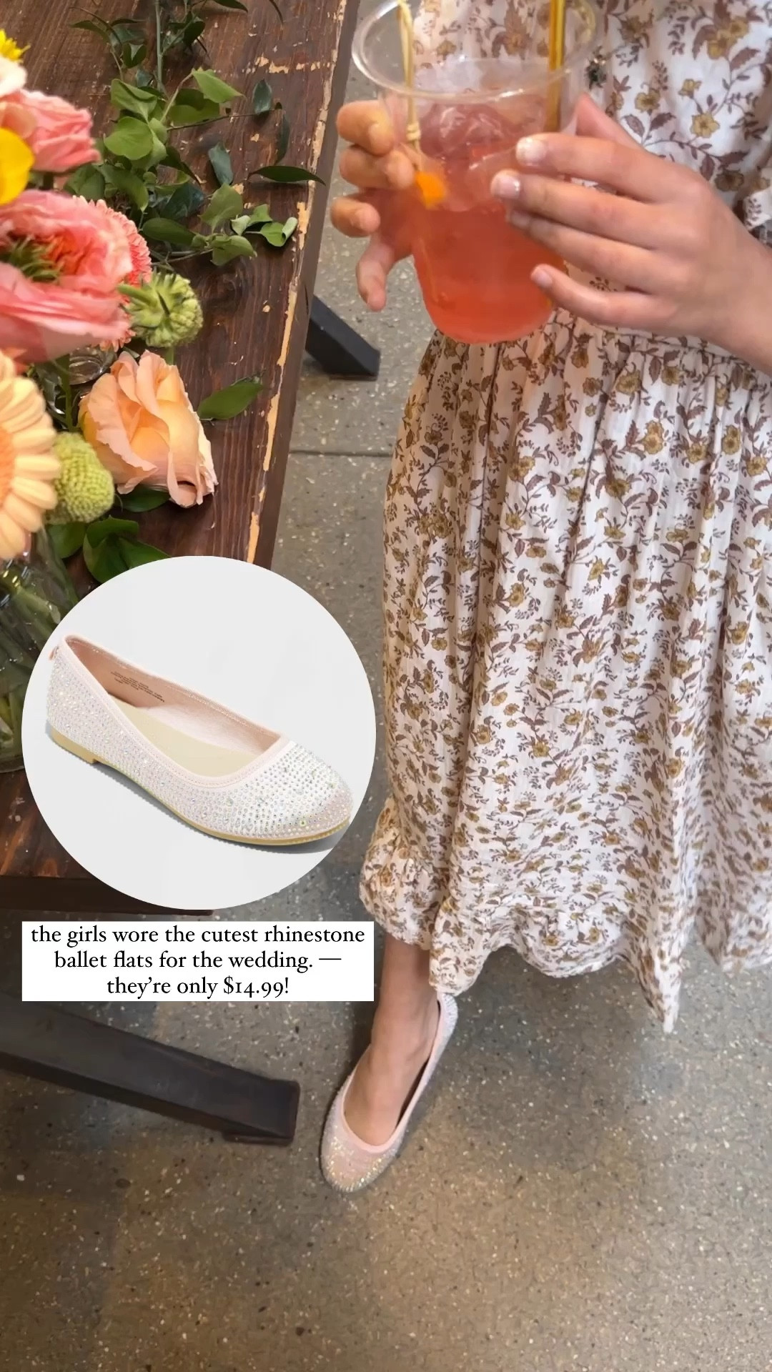 Girls wore those cute rhinestone ballet flats for the wedding - only 14.99. #girlsoutfit 

#LTKFindsUnder50 #LTKShoeCrush #LTKFamily