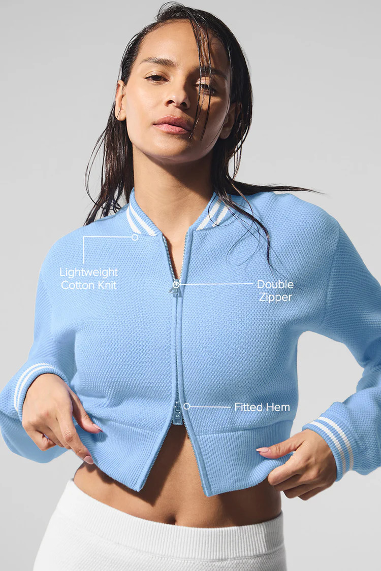 Tennis Club Sweater Knit Full Zip Jacket | Alo Yoga (US)