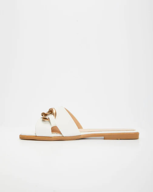 Baylor Chain Sandals - White | VICI