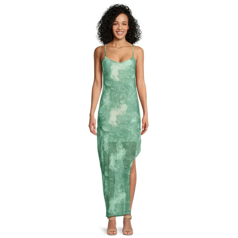 No Boundaries Asymmetrical Maxi Dress, Women's and Women's Plus | Walmart (US)
