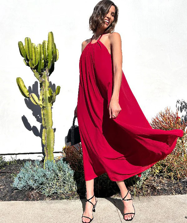 The Sofia Chiffon Halter Bra Dress | Shebird