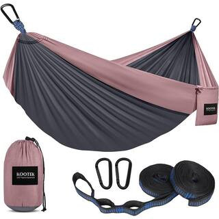 Heavy Duty 120 in. Portable Hammock Bed Hammock in Charcoal & Rose Pink | The Home Depot