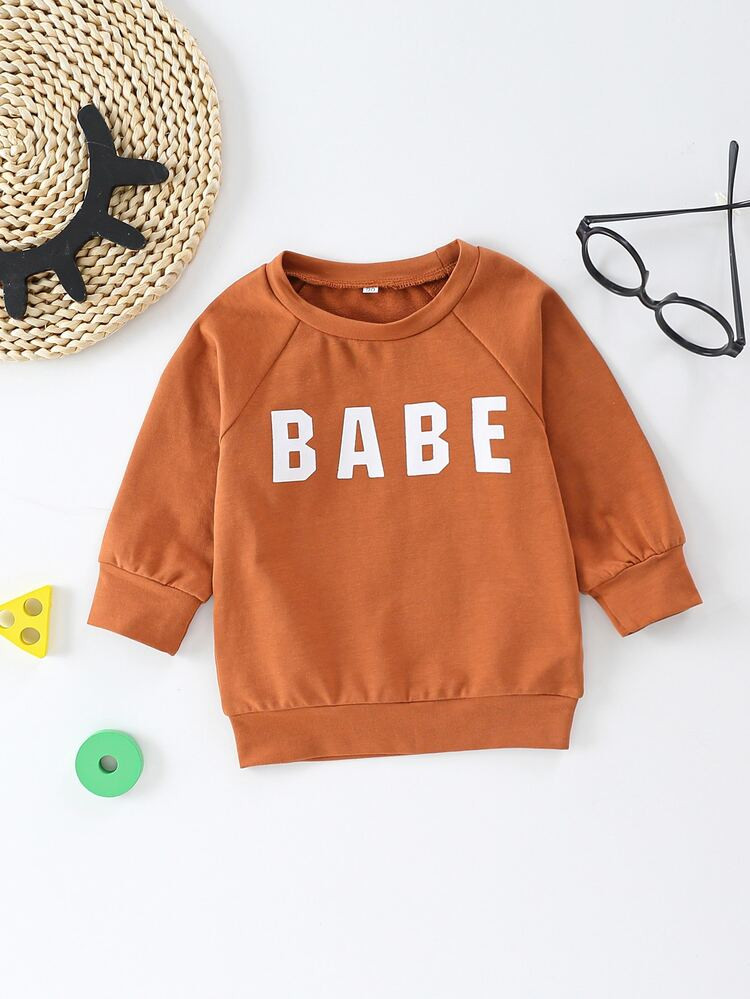 Baby Letter Graphic Raglan Sleeve Sweatshirt | SHEIN
