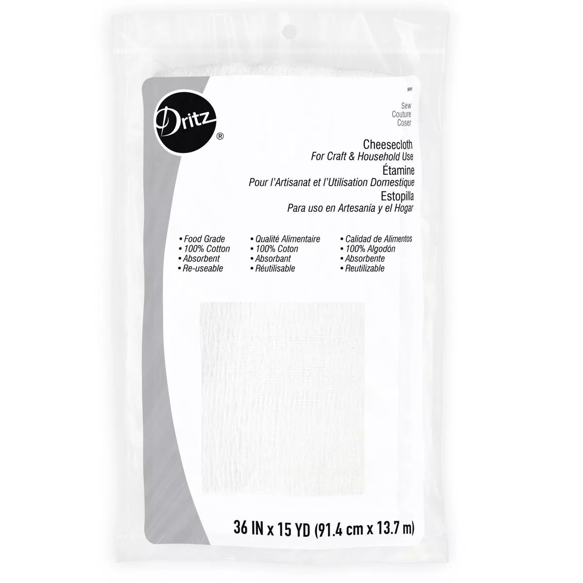 Dritz 36" 15-Yards Cheesecloth for Craft and Household Use White | Target