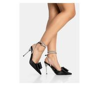 Public Desire Angelic Bow Detail Court Stiletto Heel - Black | Very (UK)