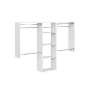 Closet Evolution Essential Plus 60 in. W - 96 in. W White Wood Closet System WH17 - The Home Depo... | The Home Depot