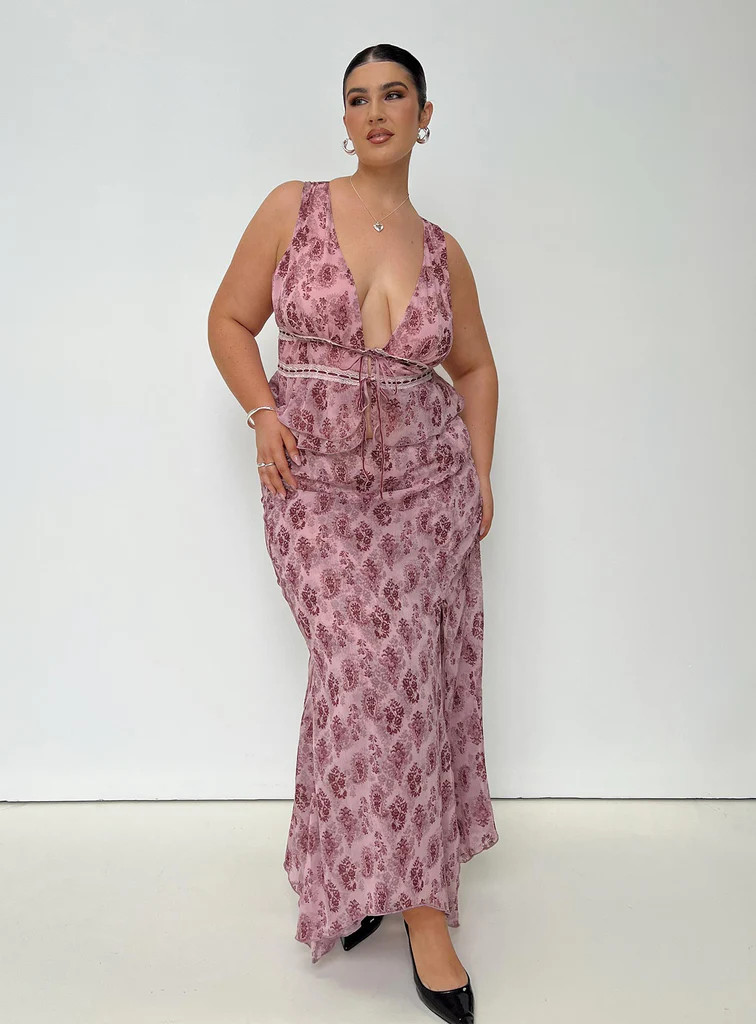 Nikolise Maxi Skirt Purple Curve | Princess Polly US