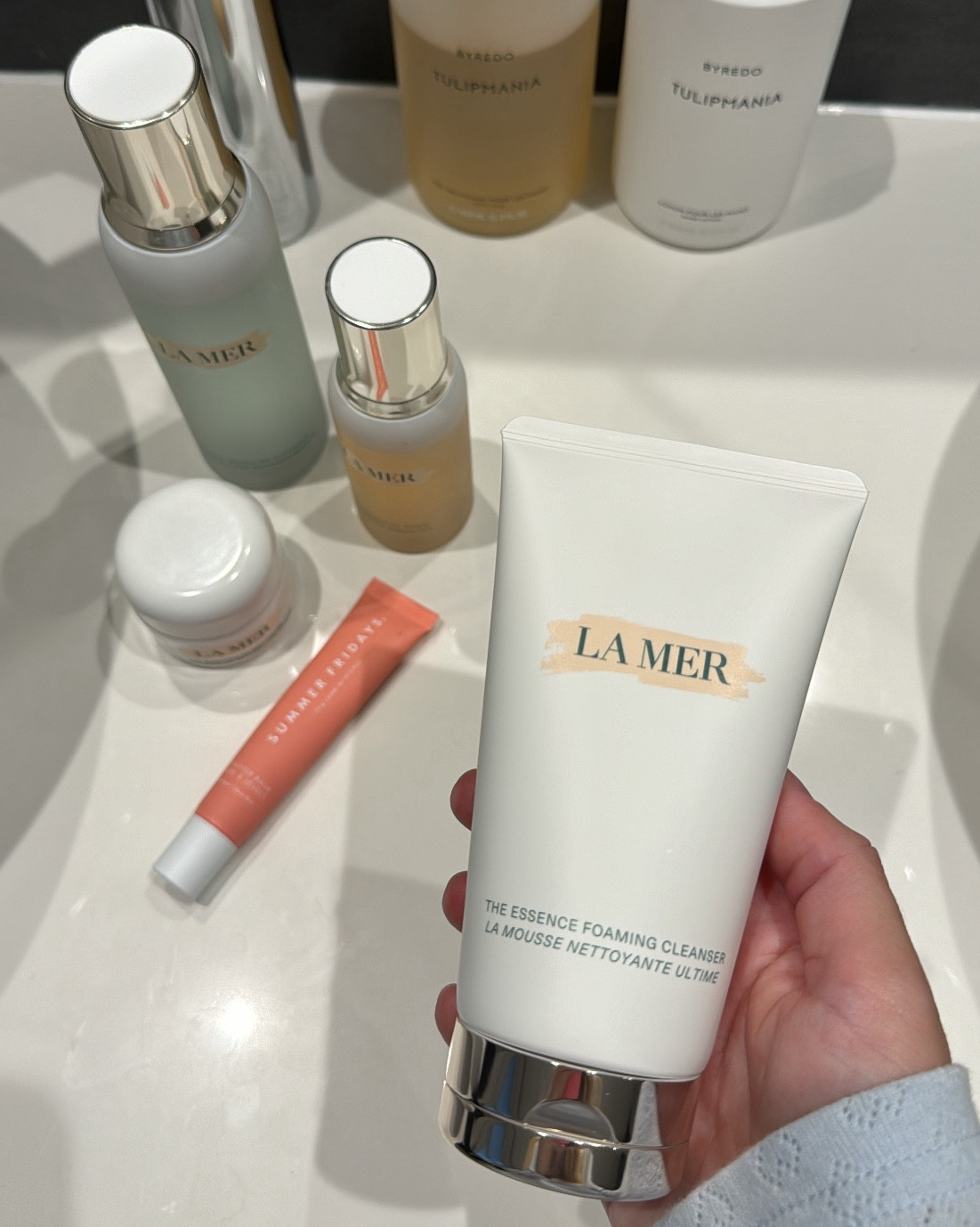  must have hair products & skin favourites👩🏼🫶🏼✨✨✨

Blow dry tip — I spray color wow dream coat all over my hair after when wet and then comb through then I apply olaplex 6(cream) in my hand mixed with olaplex 7(oil) and run this through out my hair from the ends upto the roots so the most product is on the midlengths and ends! 
I use a dyson hairdryer and this YSpark wooden brush and I couldn’t recommend this brush enough it is a game changer if you struggle to blow your own hair or if you feel like you can’t get a sleek enough finish!! 
I then apply a small amount of olaplex 7oil to the mid lengths and ends for any extra flyaways 

For my skin I use La Mer essential foaming face wash morning and night along with La Mer face moisturiser 
And my makeup routine is super basic and all Charlotte tilbury 
Beautiful skin concealer on my dark areas and under my eyes or any spots I may have and blend it through with a brush and pinkgasm blush on cheeks and lip cheat iconic nude liner with a clear gloss or lip balm always and setting spray Charlotte tilbury has the best one ever!!!!

#LTKuk #LTKgiftguide #LTKbeauty