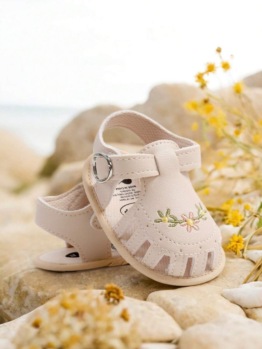 Baby Girls' Sandals, Outdoor Toddler Shoes, Elegant White Embroidery, Summer | SHEIN