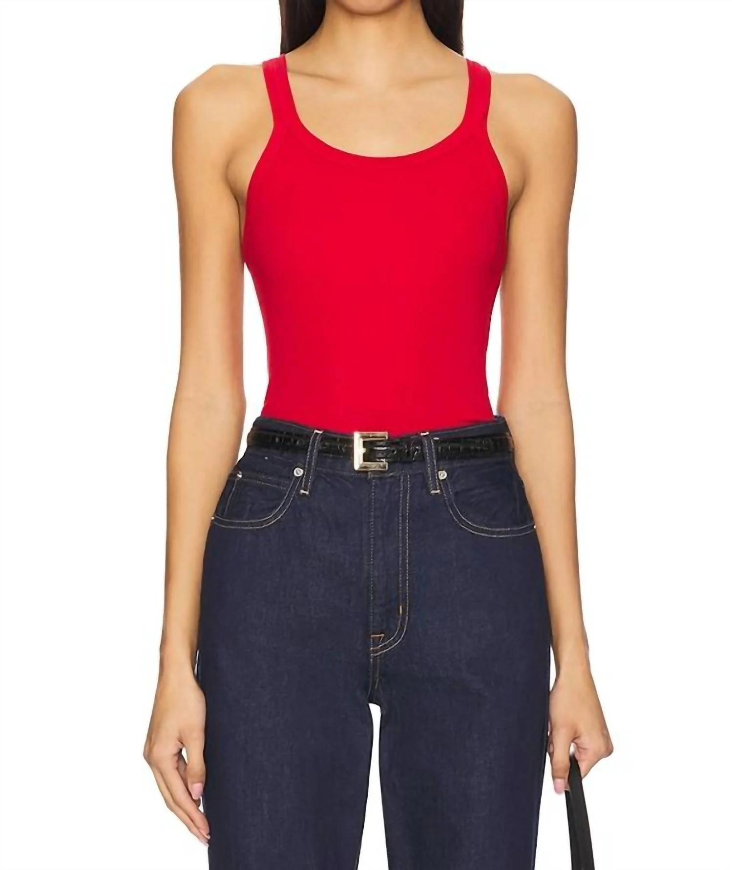 Hanes Ribbed Tank Top In Ruby | Shop Simon