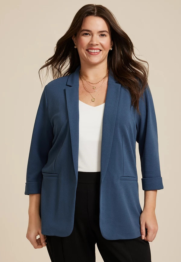 Plus Size Versa Open Front Blazer | Maurices