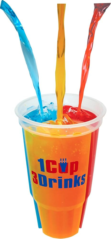 WesCup \u2013 World's First Ever 3-Compartment Reusable Souvenir Drinking Cup with 3 Straws for H... | Amazon (US)