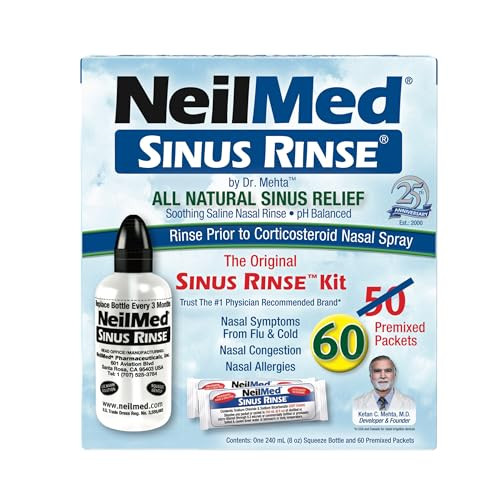 NeilMed Sinus Rinse - A Complete Sinus Nasal Rinse Kit, 50 count (Pack of 1) Count may vary | Amazon (US)