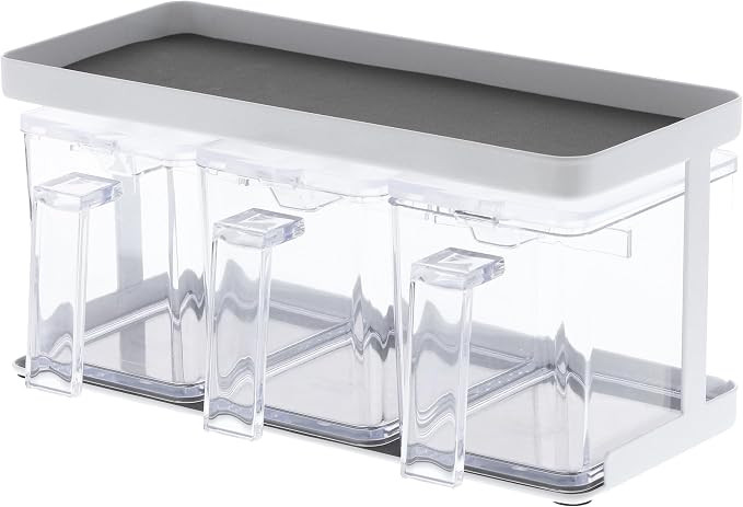 YAMAZAKI Home Pantry Canisters with Rack-Kitchen Container Organizer | Steel + Plastic | Food Sto... | Amazon (US)