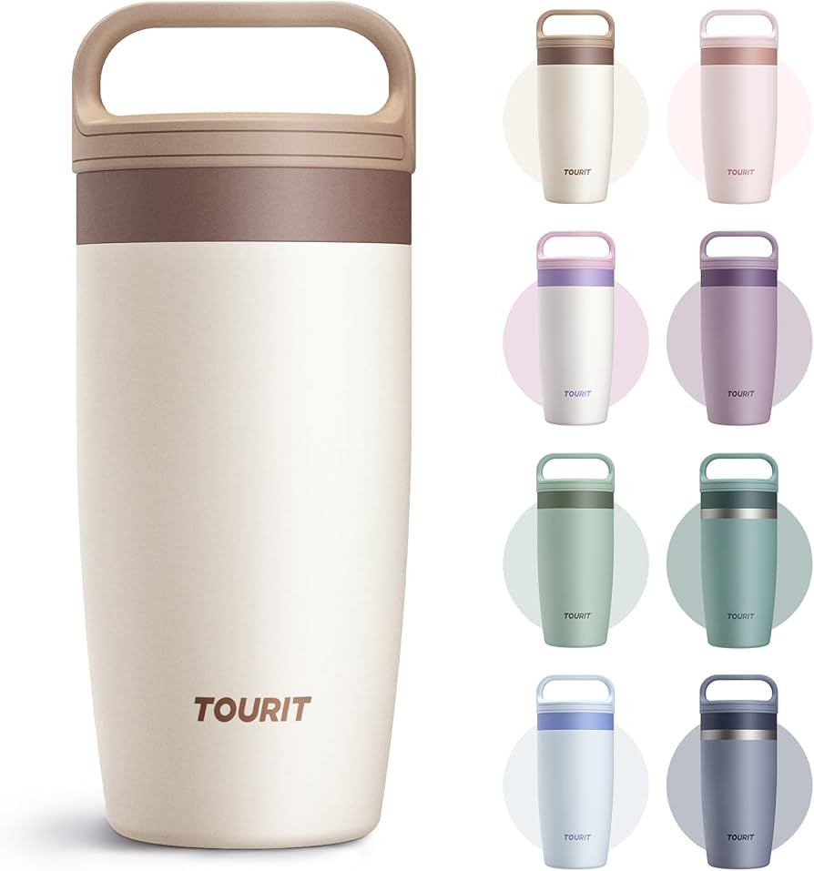 TOURIT Travel Coffee Mug 16 oz, Leakproof 2-Part Drink Lid Coffee Tumbler Cup, Insulated Stainles... | Amazon (US)