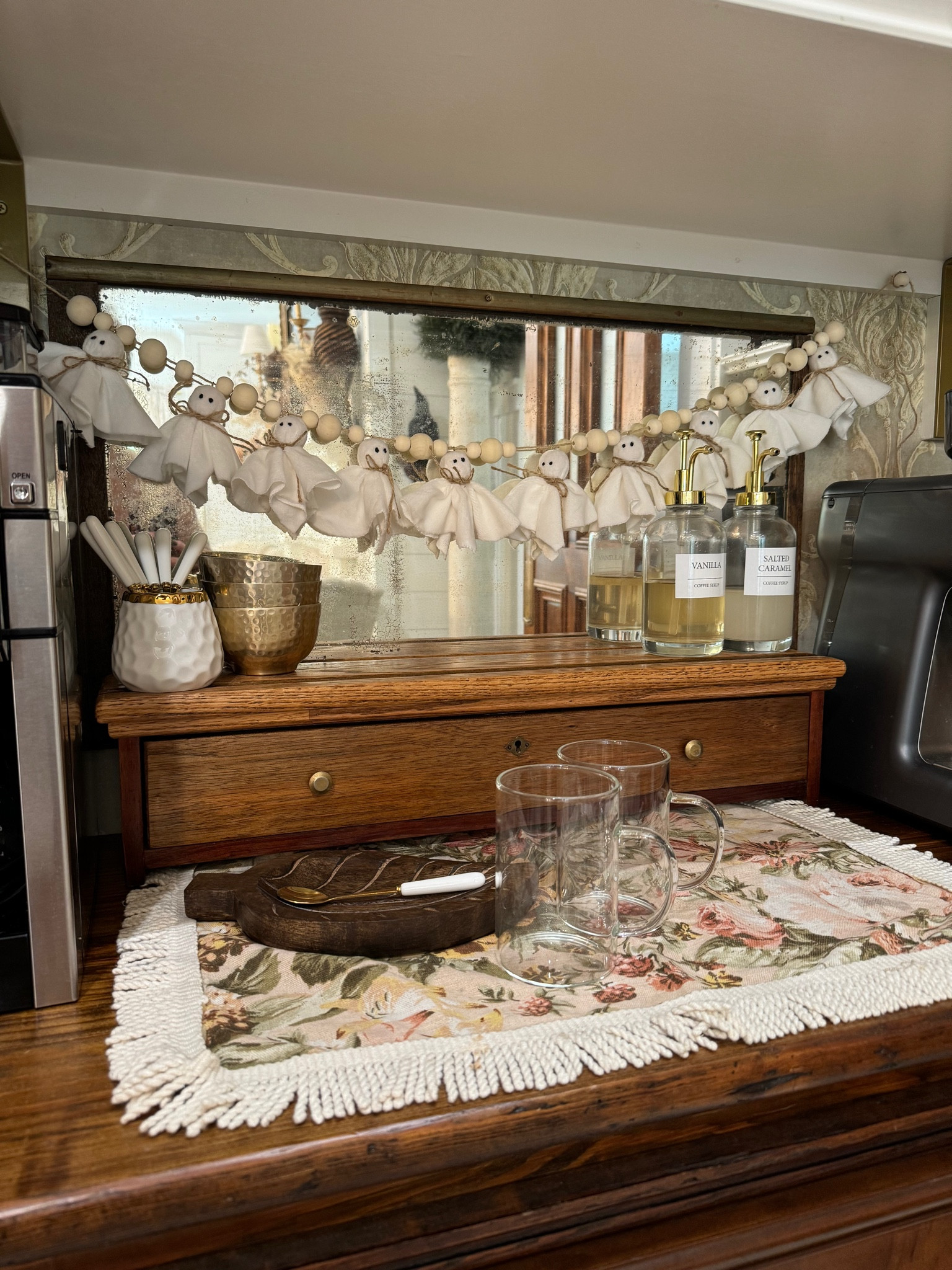 I just picked up this neutral ghost garland for my fireplace mantel, but as I was decorating the coffee bar in my pantry for Fall I found the perfect place for it. 

#LTKHome #LTKFindsUnder50 #LTKSeasonal