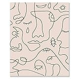 Abstract Single Line Face Art Print Minimalist Women Line Drawing Abstract Female Face Woman Face On | Amazon (US)