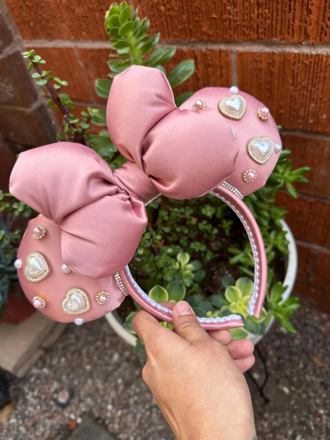 Pearl Hearts Minnie Ears - Etsy | Etsy (US)