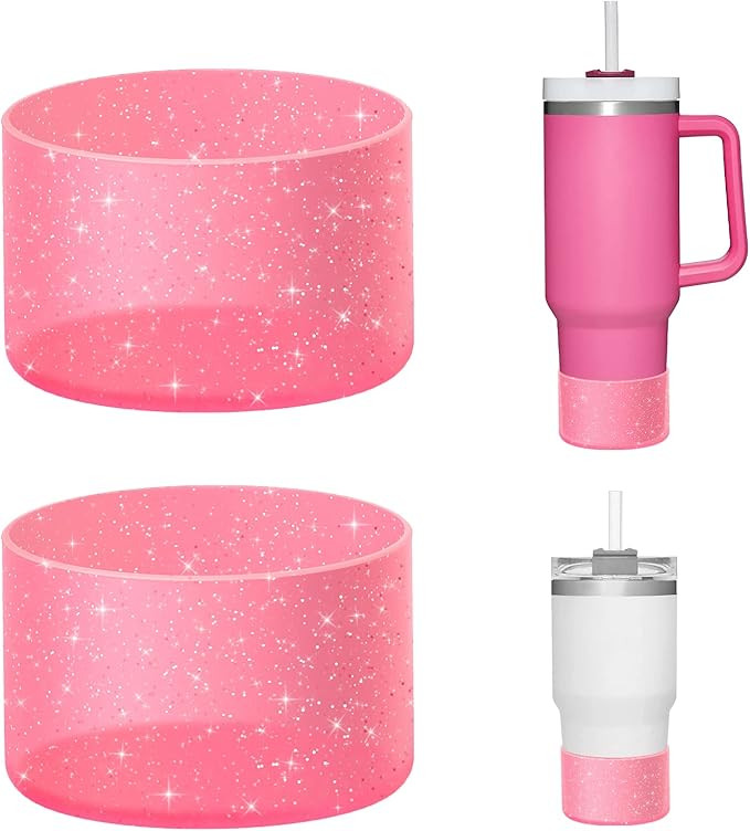 WUQID 2 Pack Bling Silicone Boot for Stanley Quencher H2.0 & IceFlow Flip 20oz 30oz 40oz, Reduces... | Amazon (US)