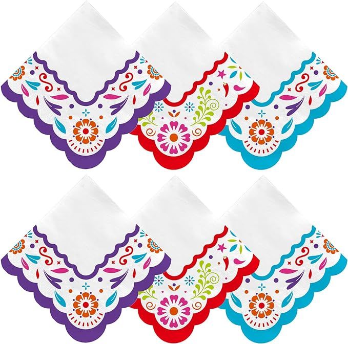 Fiesta Mexican Party Supplies - 48-Pack 3-Ply Disposable Paper Napkins, Cinco de Mayo Decorations... | Amazon (US)