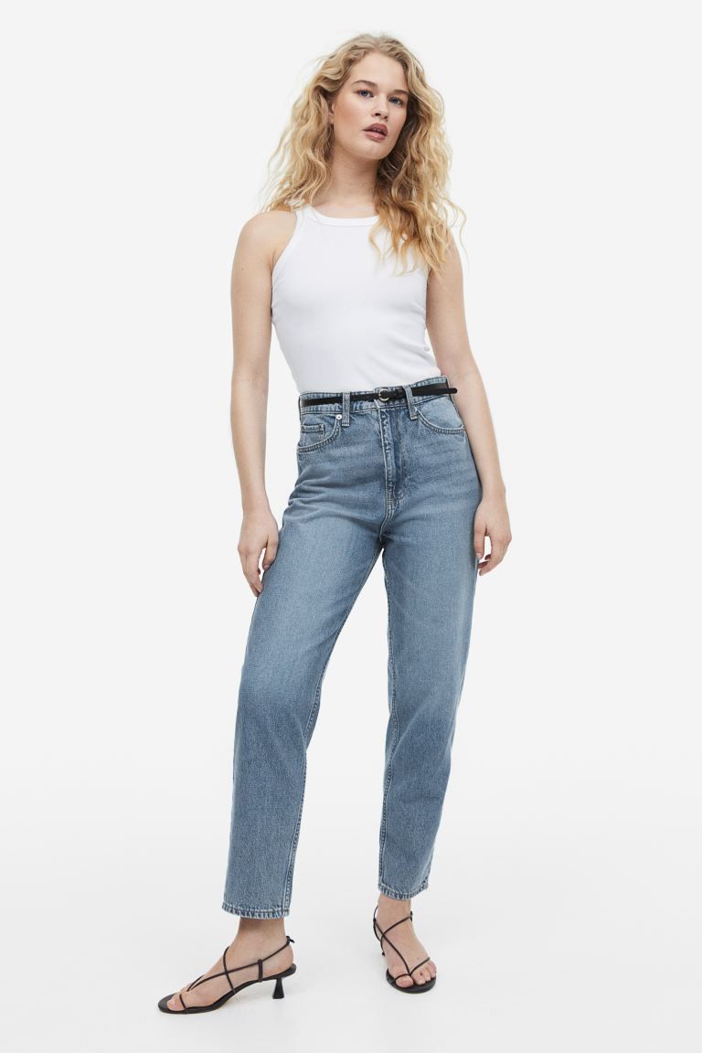 Mom Loose Fit Ultra High Jeans - Denim blue - Ladies | H&M US | H&M (US + CA)