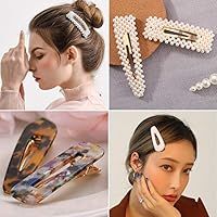 Fashion Hair Clips Set, Funtopia 16 Pcs Artificial Pearl Hair Clips Hair Pins Acrylic Resin Hair ... | Amazon (US)