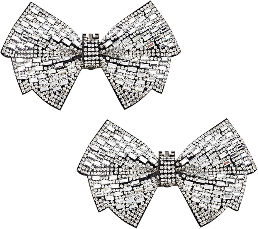 FINGERINSPIRE 2PCS Bow Shoe Clips Polyester Bowknot Shoe Buckles Shoe Charms Decorative with Dang... | Amazon (US)