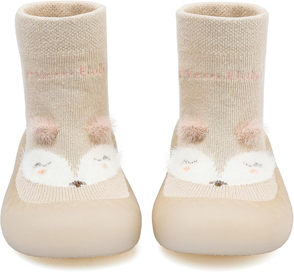 Baby Sock Shoes Toddler Cartoon Soft Rubber Sole Non Slip Indoor Floor Slipper for Infant Boys Gi... | Amazon (US)