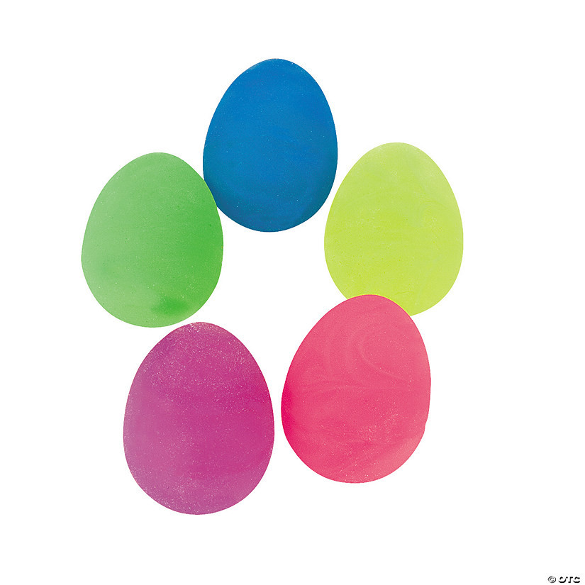 Glow-in-the-Dark Swirl Egg-Shaped Ball Assortment - 12 Pc. | Oriental Trading Company
