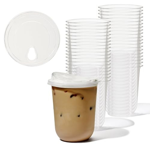 TOSSWARE NATURAL 16oz Arc Bundle - Plant Based 98mm Clear Cold Cups + Sip Lids - Plastic Alternative for Parties, Bachelorettes, Weddings - Recyclable - Set of 50 | Amazon (US)