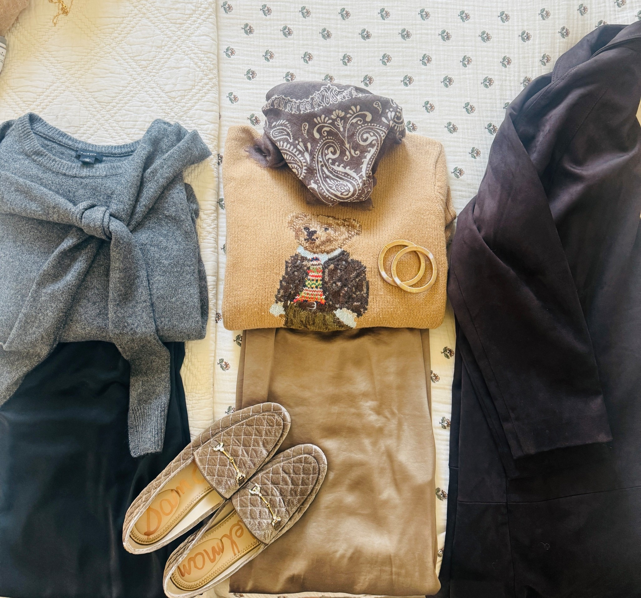 Both of the pants and gray sweater were available! 

Casual outfit
Silk pants
Polo bear

#LTKWorkwear #LTKStyleTip #LTKSeasonal