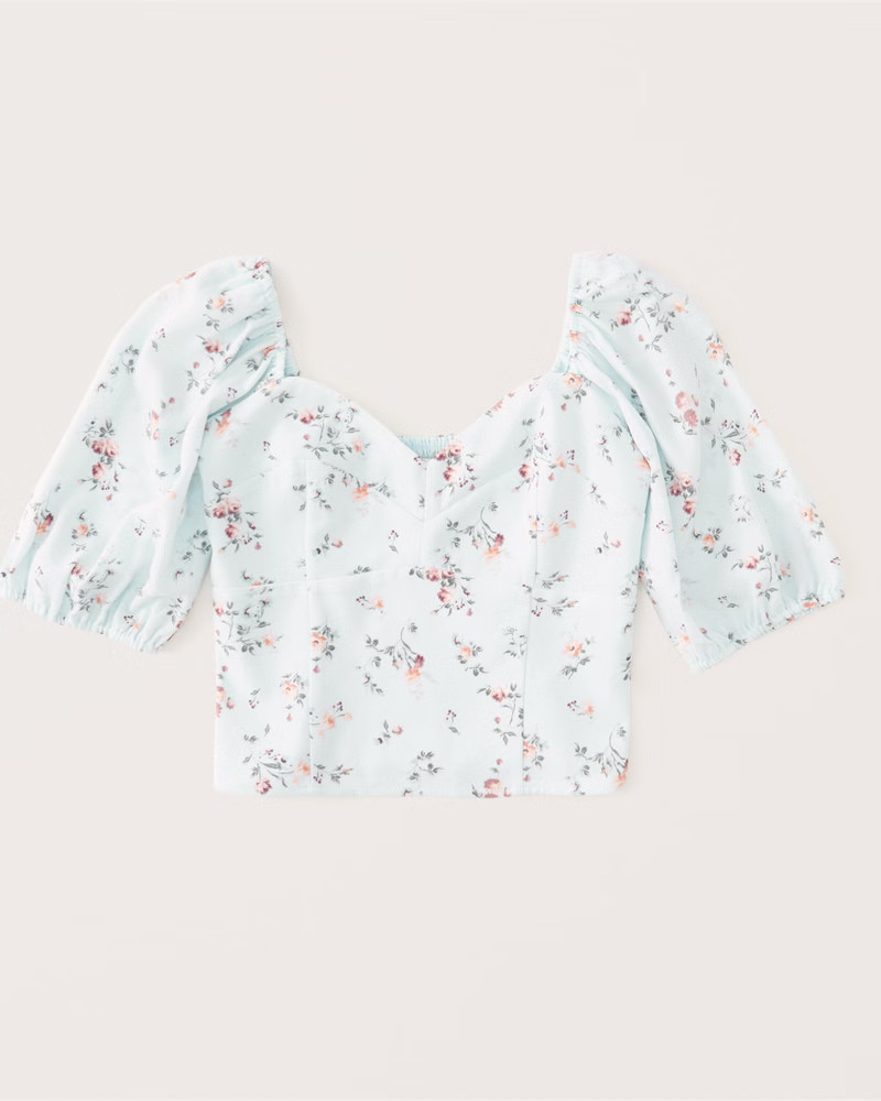 Women's Corset Puff Sleeve Top | Women's Clearance | Abercrombie.com | Abercrombie & Fitch (US)