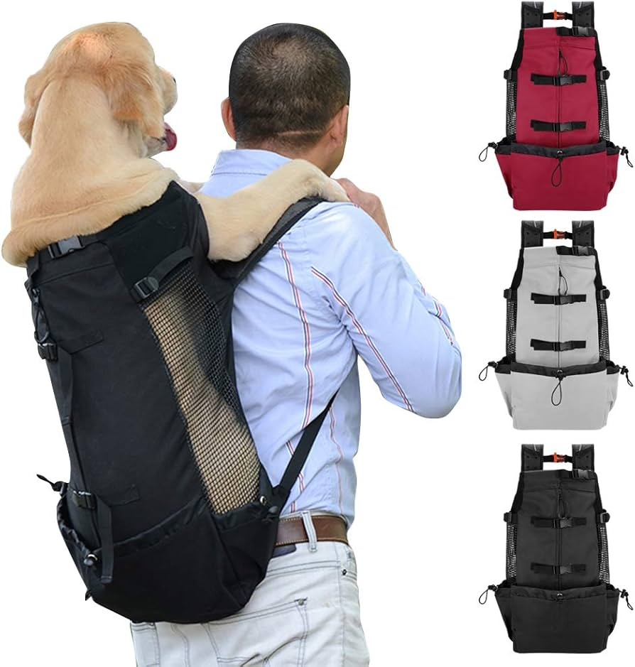 Breathable Sport Dog Rucksack Adjustable Dog Carrier Comfortable Puppy Sling with Head Out &Escap... | Amazon (UK)