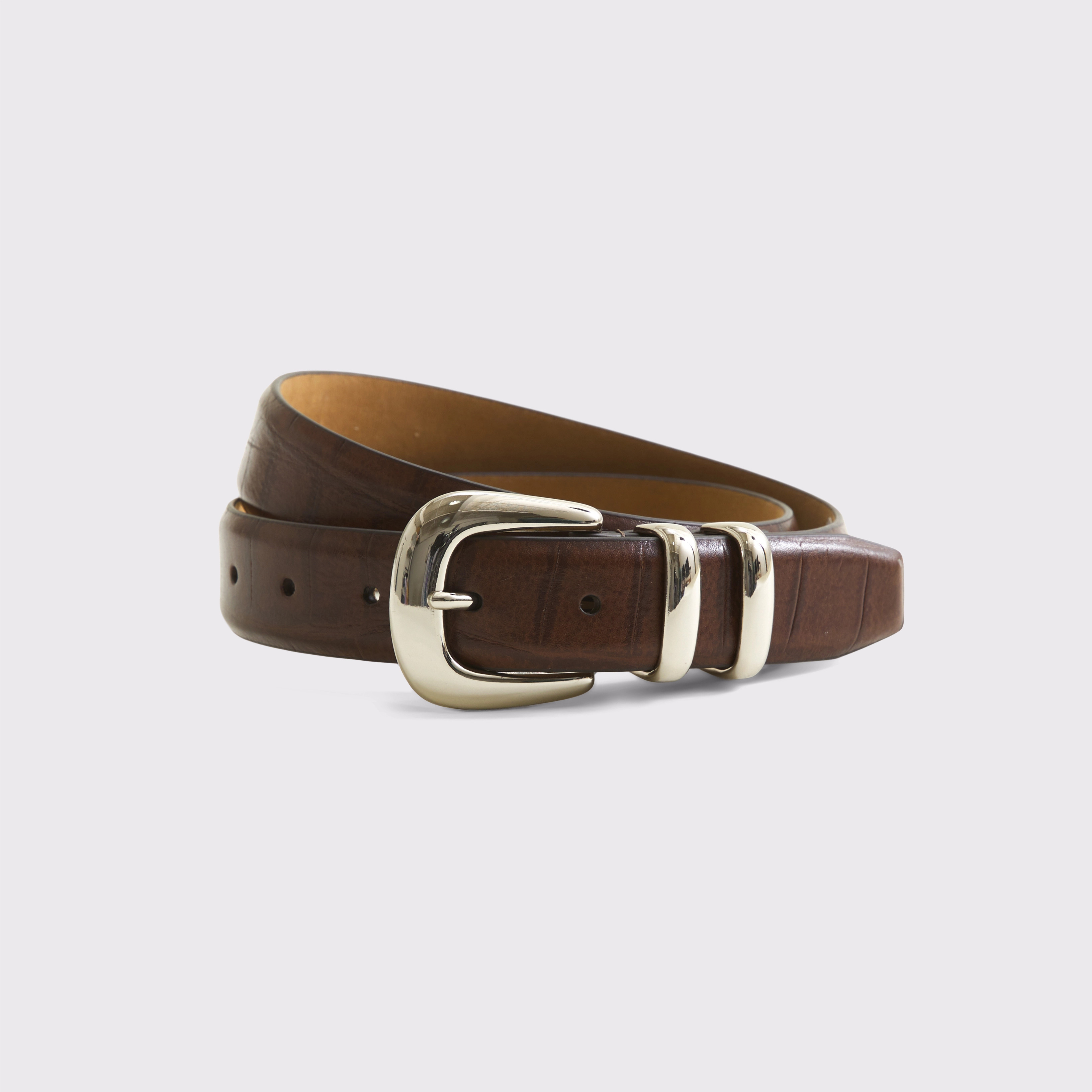 Modern Essential Embossed Crocodile Leather Belt | Abercrombie & Fitch (US)