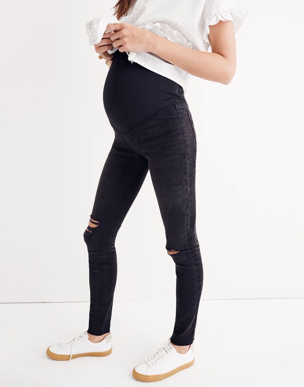 Maternity Over-the-Belly Skinny Jeans in Black Sea | Madewell
