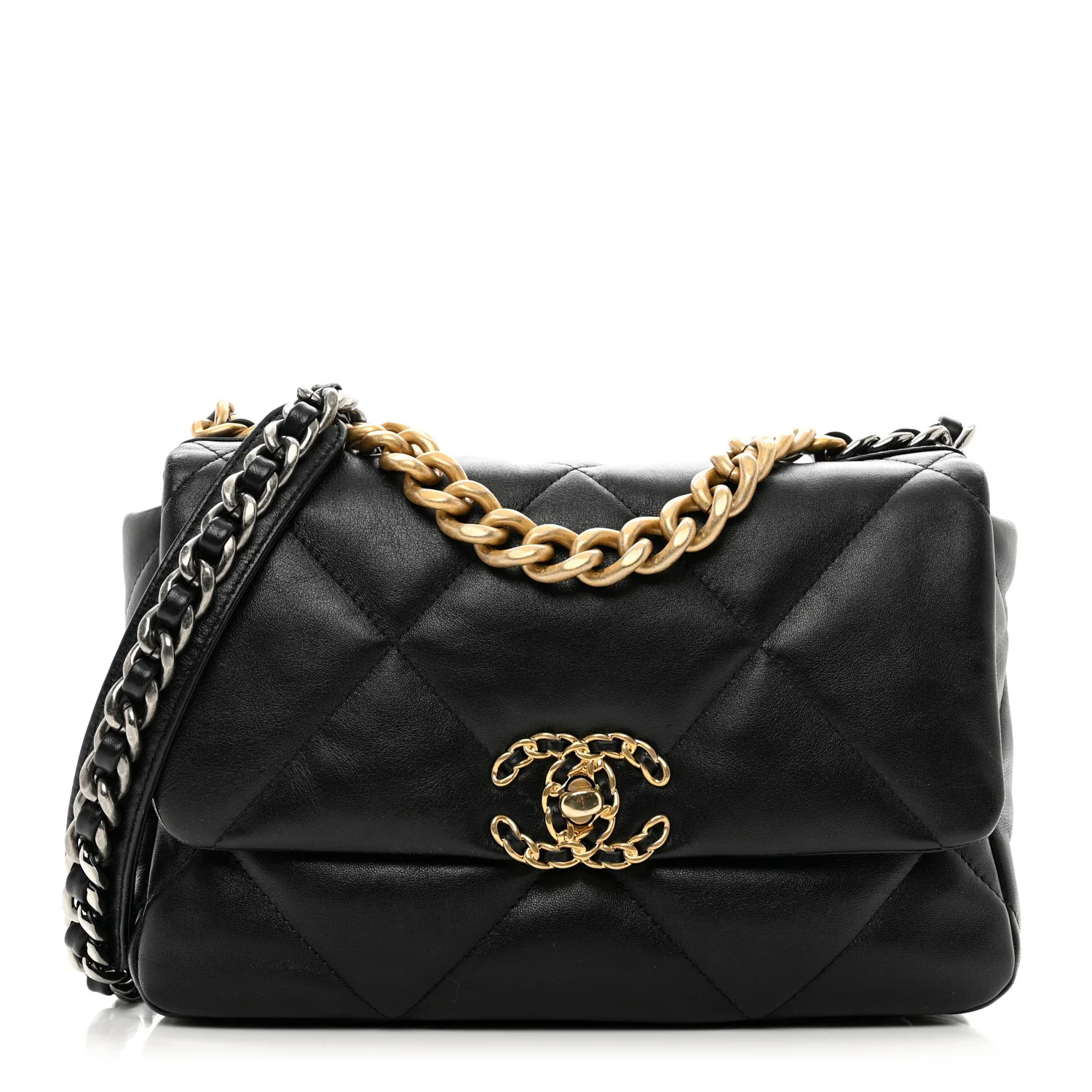 Lambskin Quilted Medium Chanel 19 Flap Black | FASHIONPHILE (US)