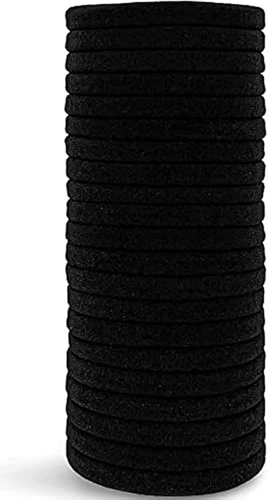 Kitsch (Pack of 20) Elastic Hair Ties for Women - Hair Rubber Bands & Ponytail Holders | Black Ha... | Amazon (US)