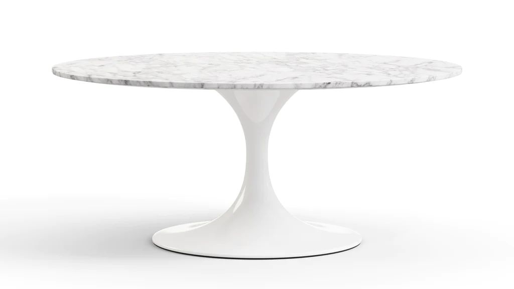 Tulip Coffee Table - Round Tulip Coffee Table, Carrara Marble | Interior Icons