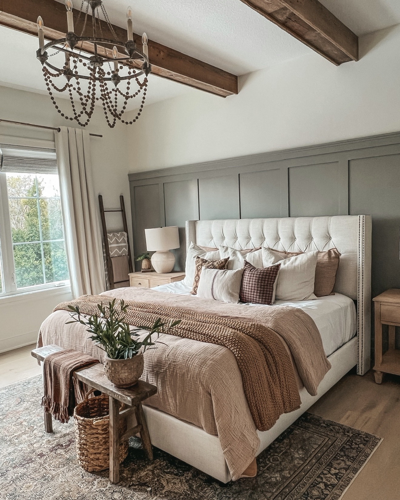 Shop both bedrooms here! The comforter and the knit blanket are both in the color warm brown in the first picture. In the second picture, the comforter is beige, and the knit blanket and quilt are the color natural. ￼

#LTKHome #LTKSaleAlert
