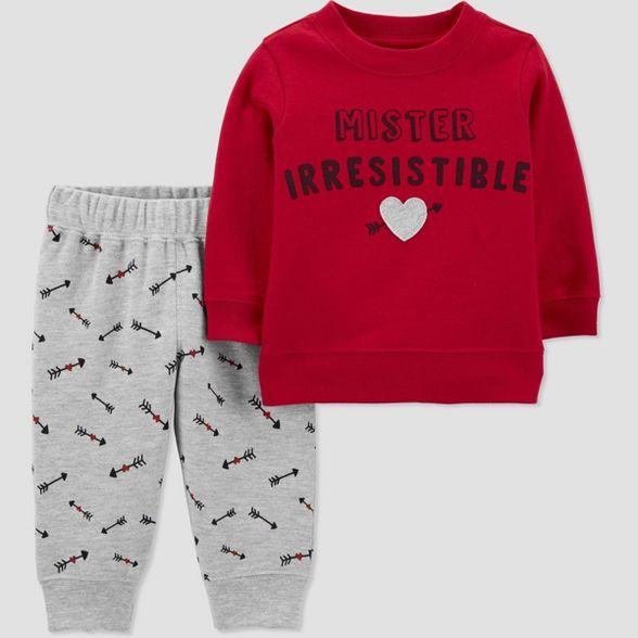 Baby 2pc 'Mr. Irresistible' Top and Bottom Set - Just One You® made by carter's Gray/Red | Target