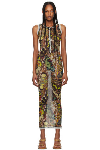 Yellow & Beige 'The Butterfly' Maxi Dress | SSENSE