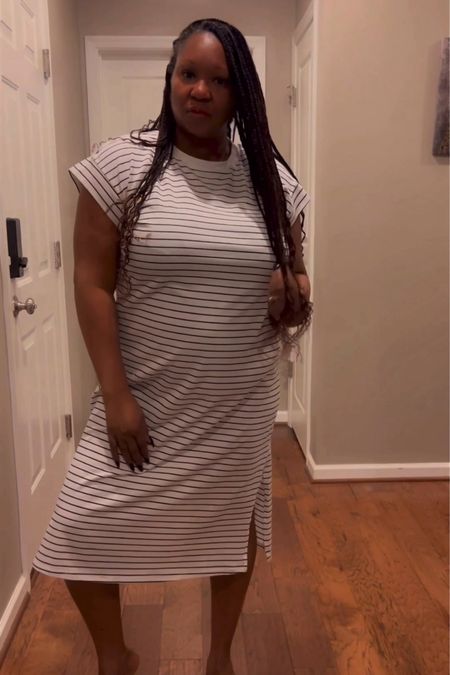 This women’s short sleeve midi shirtdress today. This dress from @target features a soft, stretchy jersey fabric. Crew neckline with a side slit, makes this a new favorite of mine! It also comes in black, light blue and tan. It has a nice fit, allowing you to relax and still look stylish!

#LTKmidsize #LTKfindsunder50 #LTKstyletip