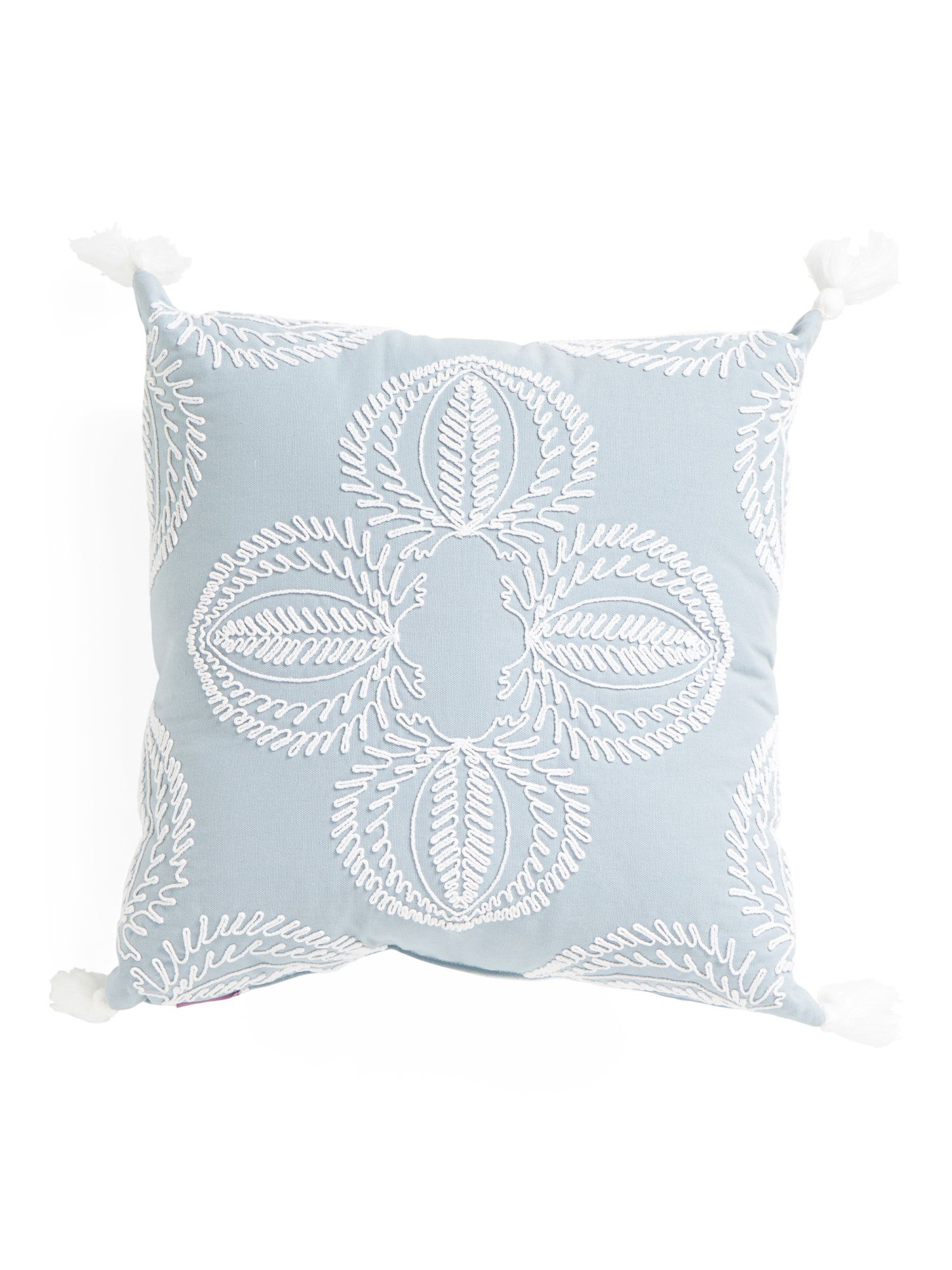 18x18 Cotton Embroidered Pillow With Tassels | Home | Marshalls | Marshalls