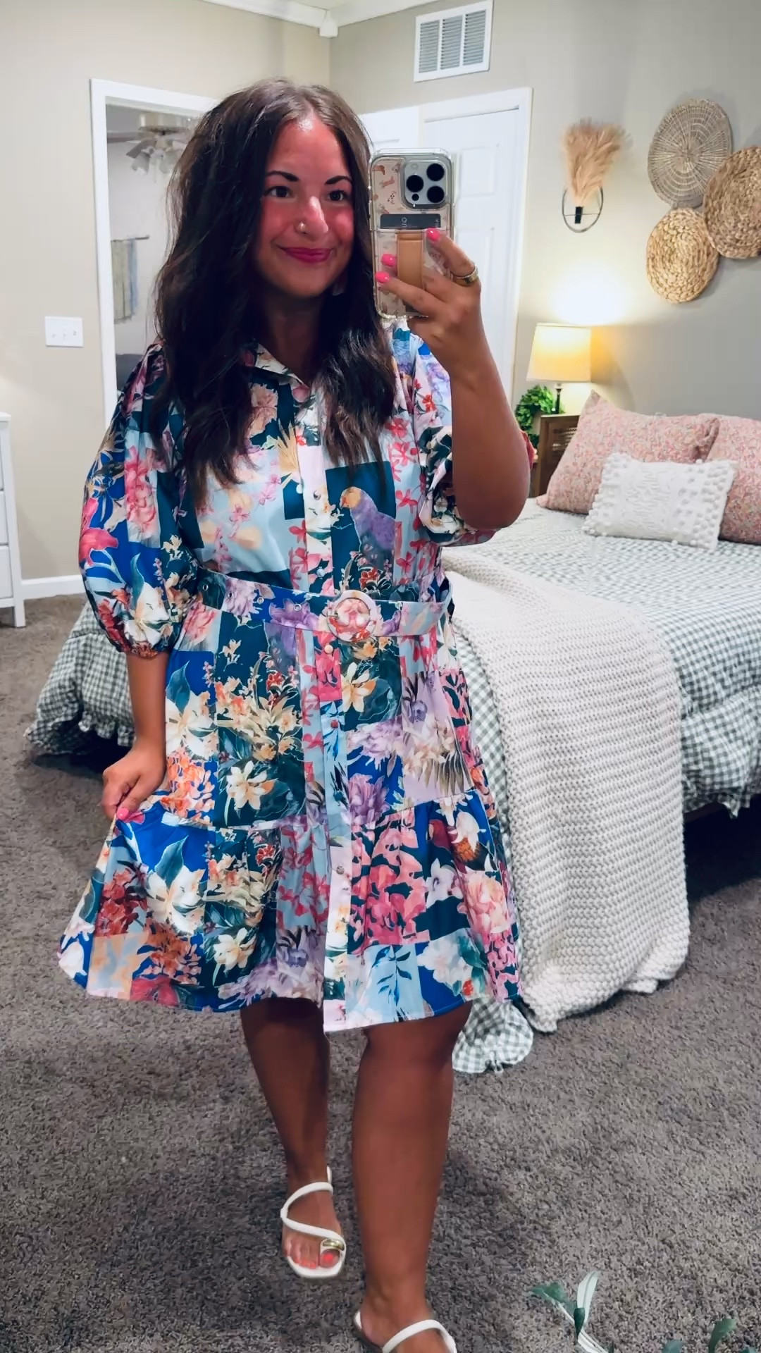 One dress, so many occasions! 🌸 This Amazon floral dress is an easy favorite with its beautiful print, comfortable fit, and timeless style. You'll be reaching for this one all season long.

sandals: fit a tad oversized // wearing a 5
dress: fits oversized // wearing a large 

 #LTKootd #LTKMidsize #LTKWorkwear