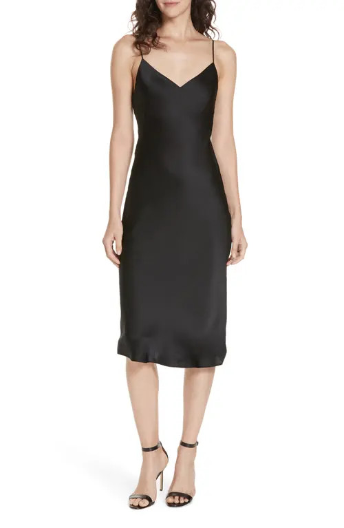 L'AGENCE Jodie Silk Slipdress in Black at Nordstrom, Size 10 | Nordstrom