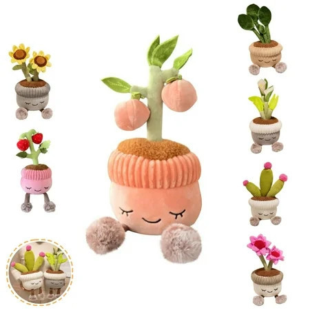 Greenhouse by Russ Peach Plush Toy Potted Plants, 11.8" Soft Plush Succulents Plushies, Lifelike Stuffed Plush Doll, Cute Room Decoration for Your Home, Perfect Birthday Gifts G | Walmart (US)