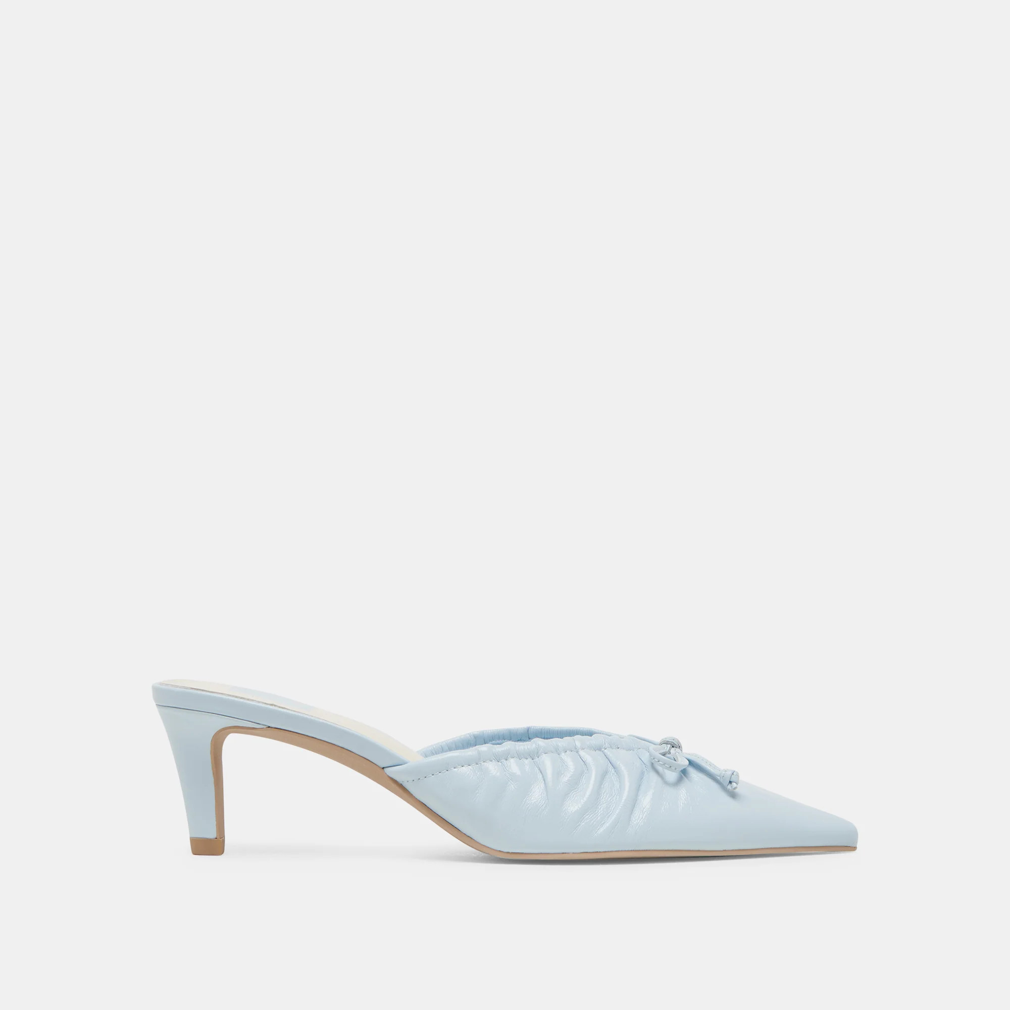KAIRI MID HEELS ICE BLUE CRINKLE PATENT | DolceVita.com