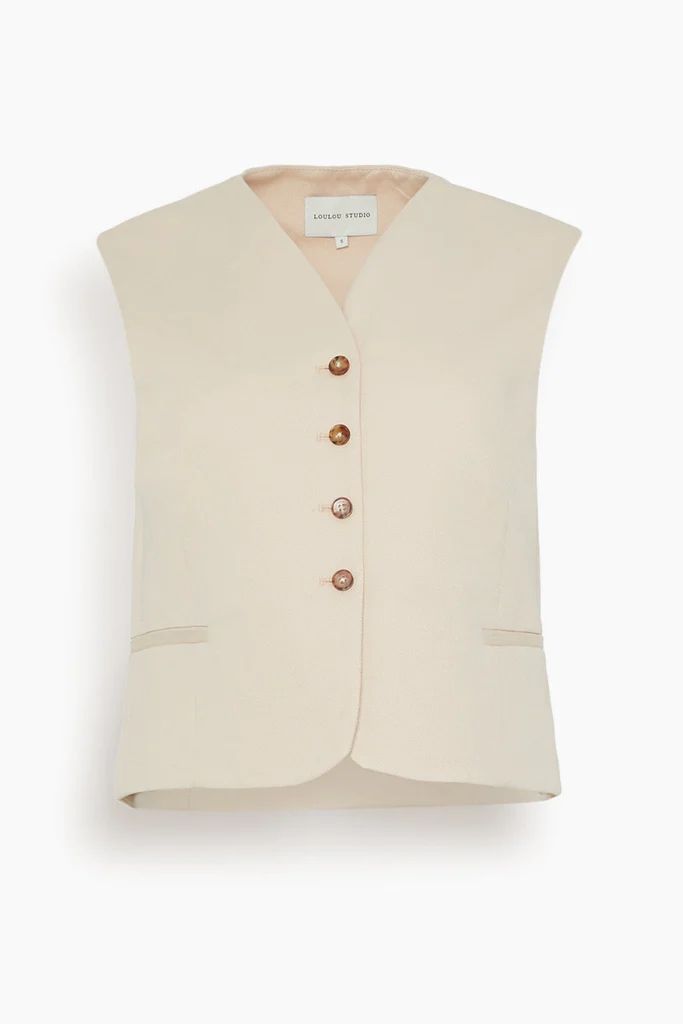 Iba Vest in Cream Rose | Hampden Clothing