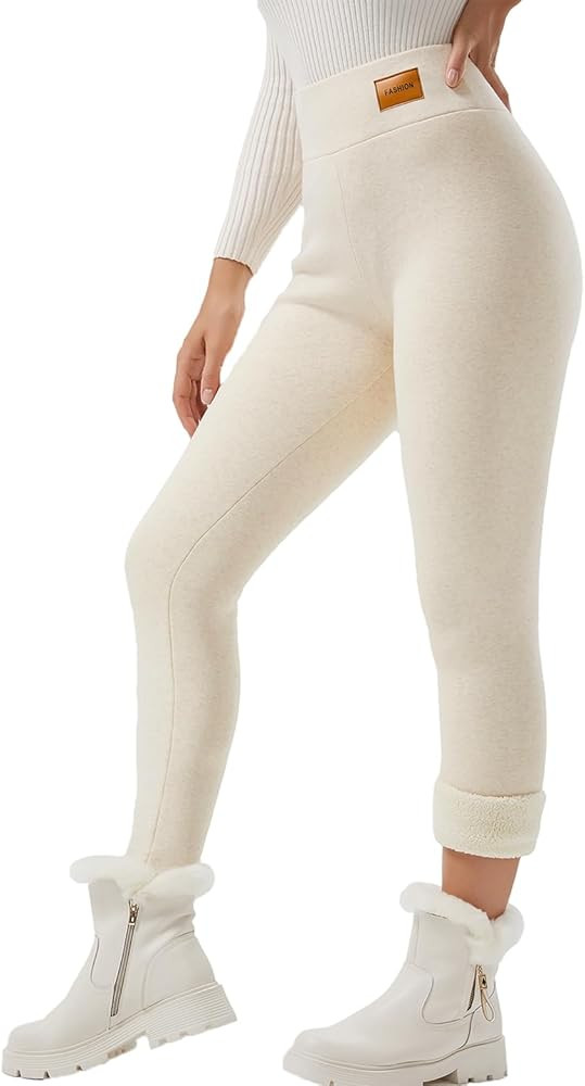 JK SUE JONES Women Winter Warm Thick Leggings Fleece Lined Stretchy Soft Thermal Sherpa Pants Hig... | Amazon (US)